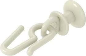 Image of Smart Shophar Plastic Curtain Round Runner with 1-inch Hook White Pack of 6 / Effortless Sliding /Secure Attachment
