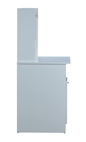 DeckUp Zeus Engineered Wood Study & Computer Table and Office Desk (White, Matte Finish) - Image 6