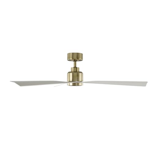 WAC Smart Fans Clean Indoor and Outdoor 3-Blade Ceiling Fan 54in Satin Brass Matte White with Remote Control works with Alexa and iOS or Android App thumbnail 6