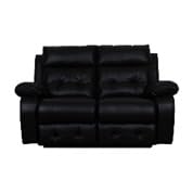 ALCANES MERIDIEN 2 Seater PU Upholstery Black Manual 2 Seater Recliner