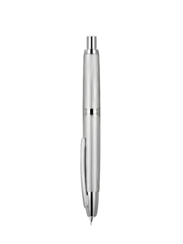 Stylo plume rétractable anti-fuite en métal vert avec pointe fine EF