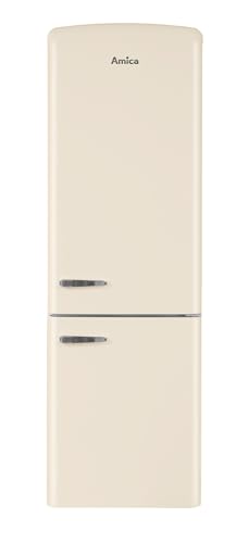 Amica KGCR 387 109 B Retro - Frigorífico y congelador (200 x 60 x 73 cm), diseño retro, color beige