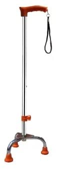 MUBBA 3 Leg Walking Sticks Height Adjustable Tripod Canes Chrome (Orange)-image-28