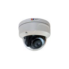 ACTiA77 6MP Outdoor Dome Camera with D/N, IR, Extreme WDR, SLLS, Fixed Lens, f2.8mm/F1.6, H.265/H.264, 3D DNR, Audio, MicroSD/MicroSDHC/MicroSDXC, PoE/DC12V, IP67, IK10, DI/DO