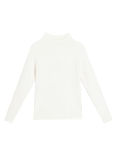 Image of Girls Mock Neck Ribbed Knit Sweater, Long Sleeve Pullover Top
