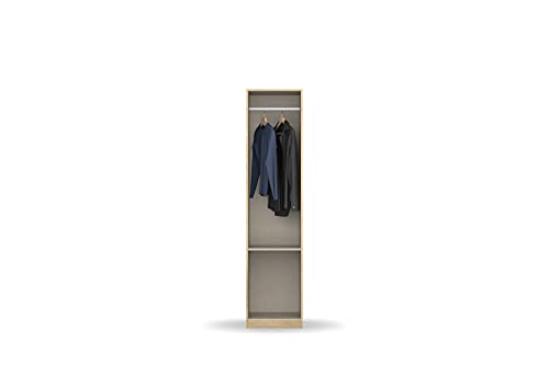 Rauch Möbel Celle, Kleiderschrank für Schlafzimmer, Kinderzimmer, Babyzimmer, Garderobe, Flur, 1-türig, 2 Schubladen, Farbe Hochglanz Weiß/Weiß, Breite 47 cm