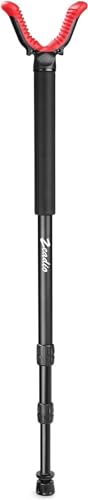 Zeadio Einbeinstativ-Stock-Rest mit hochverdichtetem Schaumstoffgriff, verdrehbarem Verriegelungsbein und einem V-Yoke-auflagekopf ohne Kratzer fürs Outdoor-Aktivitäten, Lang