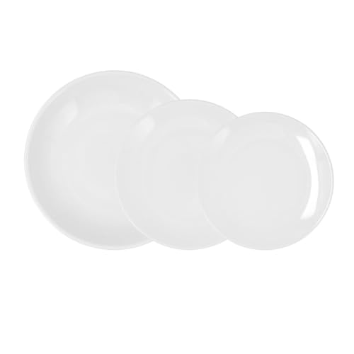 Bidasoa Glacial Coupe Vajilla 18 Piezas Porcelana Blanca Coupe 18 Piezas - 6 Personas Porcelana Apto Microondas