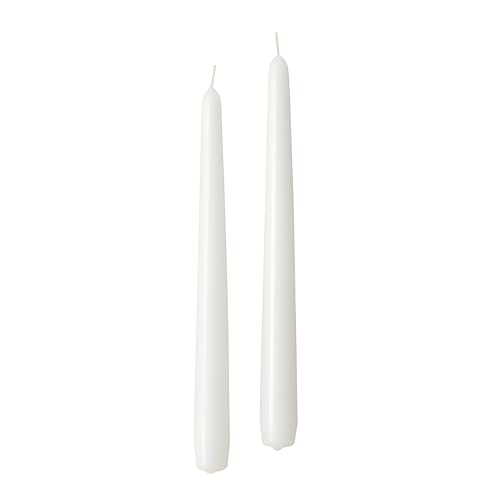 Bougies coniques, blanc, diamètre 2,2 cm, hauteur 30 cm, 12 pièces