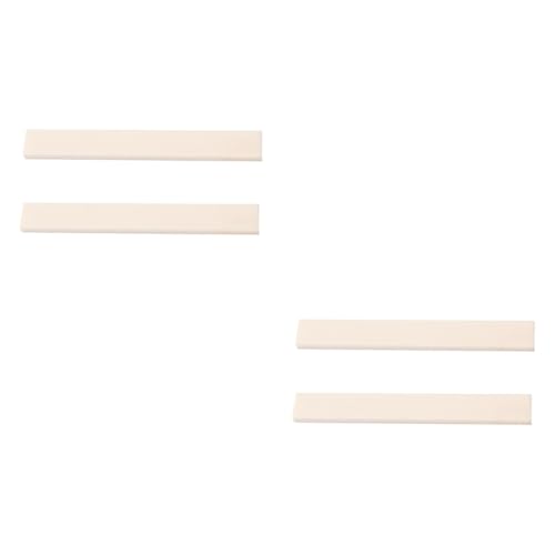 FAVOMOTO 2pcs Acoustic Guitar Bone Nut Blank 80x11x3mm Buffalo Bone Saddle for Mandolin Banjo