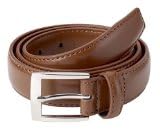 Belts for Men Mens Belt Buckle Genuine Leather Stitched Uniform Dress Belt - Tan (50)3