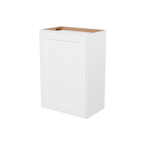 Image of Furinno Shaker Wall Kitchen Cabinet, Ready to Assemble, 12 D x 21 W x 30 H, White