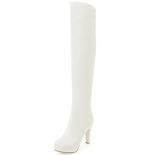 Cuissardes stretch Lizoleor pour femmes bottes plateforme confortables