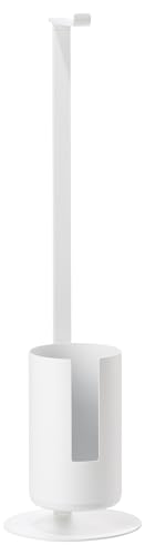 Zone Denmark Rim Toilettenpapierhalter Stehend Inkl. Toilettenpapier Aufbewahrung, Klopapierhalter Stehend aus Aluminium, Praktisches und Elegantes Badzubehör, Durchm. 20 cm, Höhe 75 cm, Weiß