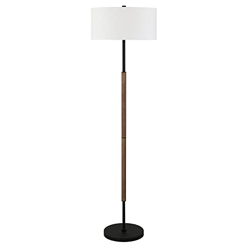 Image of Henn&Hart 61 inch Modern 2-Light Floor Lamp, Black