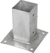 Sud Bois Support pied de poteau bois carré à fixer galvanisé à chaud 12 x 12 cm