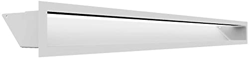 KRATKI griglia di ventilazione AIR 9 x 100 cm bianco resistente al camino | Griglia aria calda 9 x 100 cm; Griglia di scarico per ventilazione camino; Presa d'aria con un angolo di 45 gradi; resistente