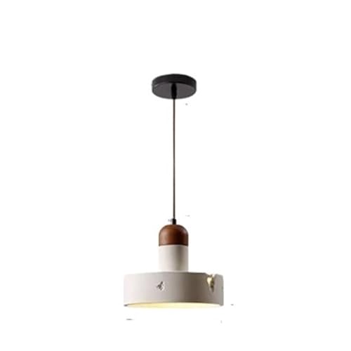 Lampe suspendue japonaise en ciment et bois noble pour salle à manger