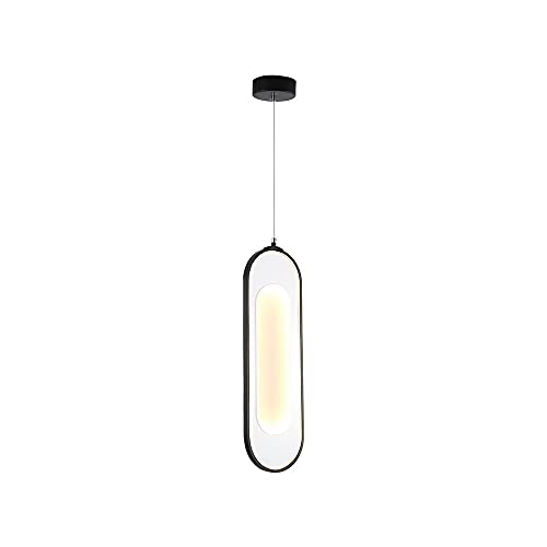 Lustre créatif en verre blanc laiteux et métal noir moderne - Petit modèle