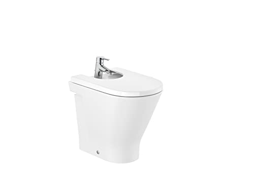 Roca A3570N9000 - Bidé sin tapa The Gap Round altura confort adosado a pared, color Blanco