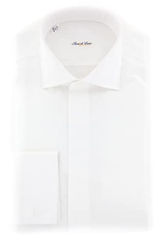Fiori Di Lusso New White Solid Slim Tuxedo Shirt