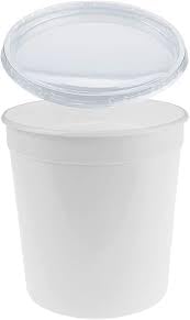 TELEVASO - 50 uds - Envase para Alimentos Comida con Tapa Separada - Capacidad 1000 ml y tamaño Ø120 mm - Polipropileno (PP) Color Blanco - Contenedores bandejas Desechables, Apto para microondas