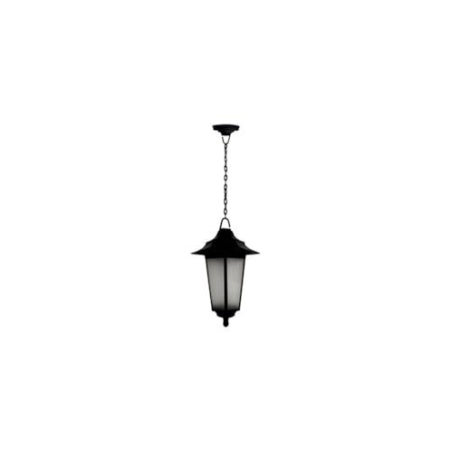 PRENDELUZ Farol colgante exterior negro 1xE27 IP44 12W Max diseño clásico 380x770 mm