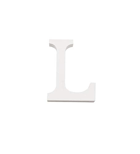 Letras y Números de Madera Blanca Alfabeto para Decoración Altura 15cm (L)