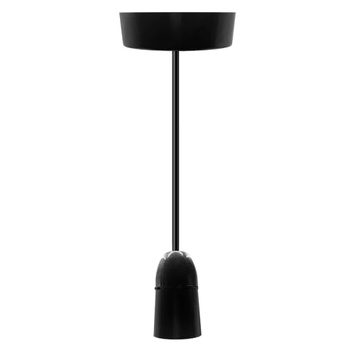 Vector 6 Inch Ceiling Pendant Set – Black, B22 Bayonet Cap Lamp Holder, 100W Max, Adjustable Cable, Ideal for Kitchen, Bedroom & Living Room