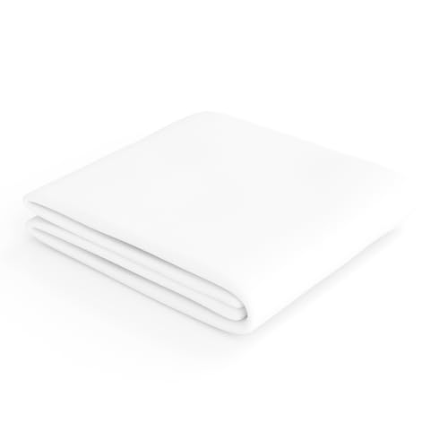 Amazon Basics Jersey Spannbettlaken, 100% Baumwolle, Spannbetttuch - Matratzenhöhe bis 30 cm, 120 x 200 cm, Weiß (Packung mit 2) – Ansicht 2