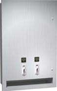 ASI 04684-9-25 Napkin/Tampon Vendor, 25¢ operation - Surface Mounted