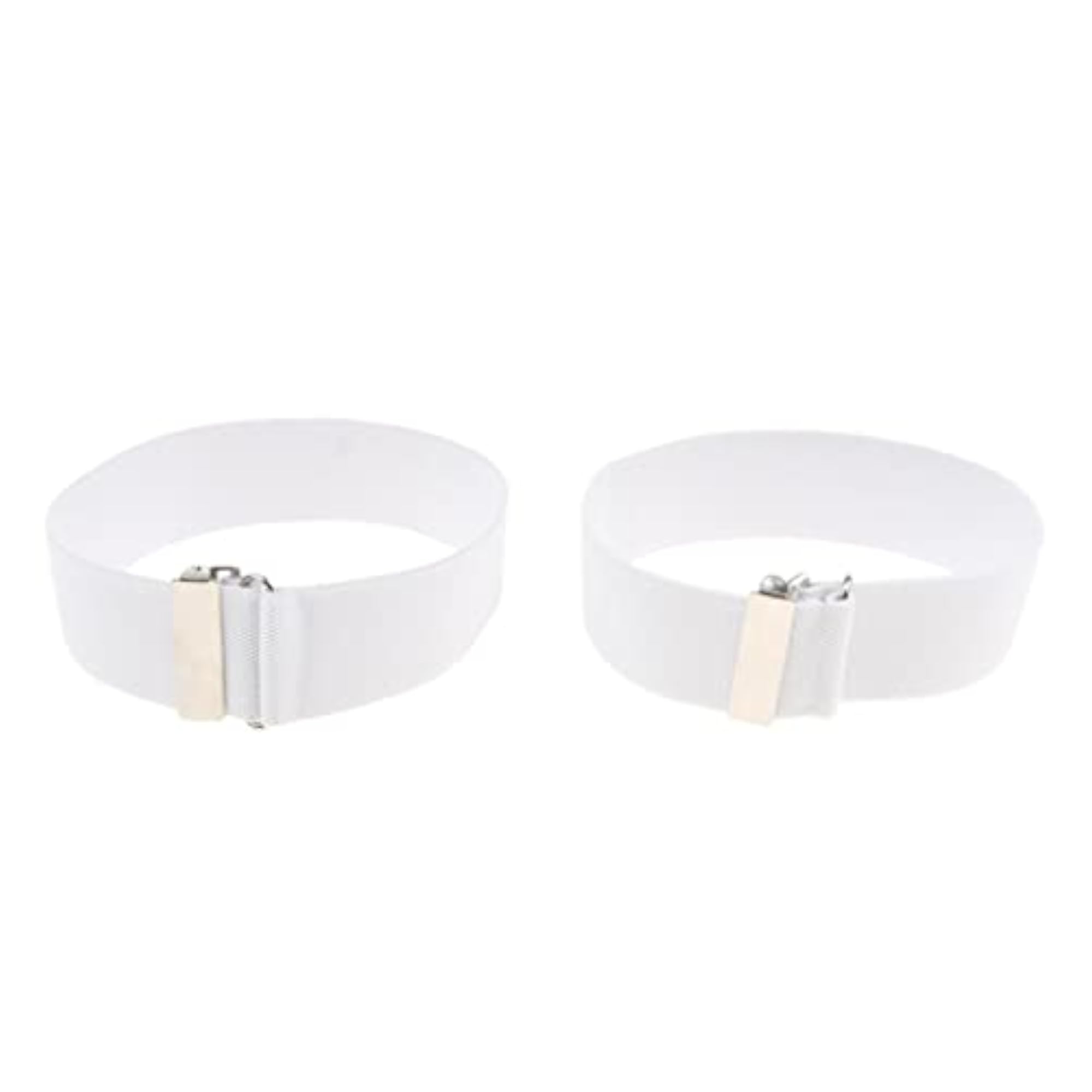 Adjustable Anti Slip Elastic Shirt Sleeves Holder Armband, White