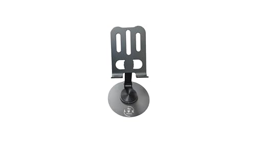 The Lux Brand Stable Base Phone Stand for Office/Home Desk or Table, Height Adjustable Desk Phone Holder, 360 ° Free Rotation, Universal Phone Holder for Table (Black)