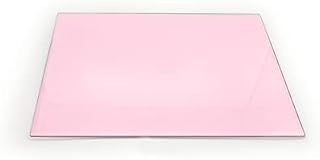 Clear Glass Chopping Board with Pastel Pink Print - Size 30cm x 20cm - Non Slip Glass Worktop Savers for Kitchen - Great Worktop Protector for Any Food prep
