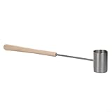 Alanmoship Edelstahl-Sauna-Wasserkelle mit langem Holzgriff, 275 ml Fassungsvermögen, für Zuhause oder öffentliches Saunabaden, leichtes Design für bequemen Griff und effizientes Ausgießen von Wasser