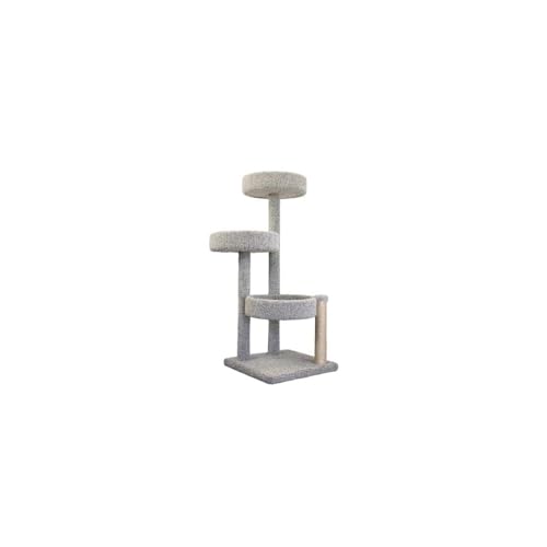 HomeStock Large Cat Tower with Easy to Access Spacious Perches, Carpet Upholstered Cat Tree for All Cat Breeds, Multi-Perch Cat Tree with Sisal Rope Scratch Post Multicolor