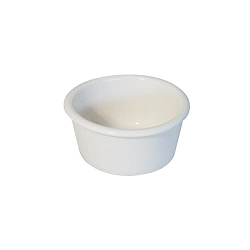 Traditional Handmade Ceramic Souffle/Creme Brulee Ramekin Dishes - Set of 6 185ml Plain Off White Colour - Image 4