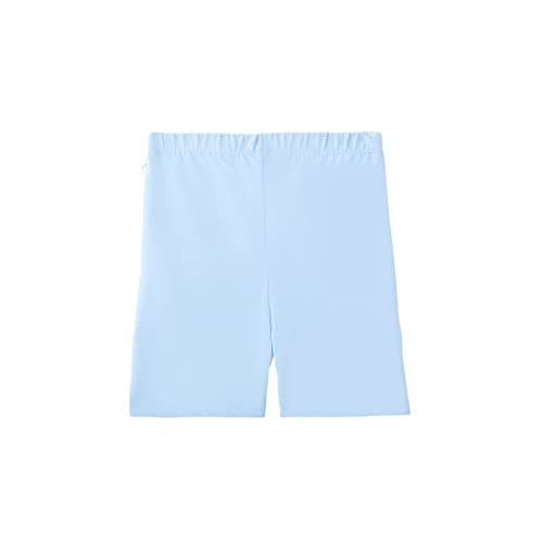 Image of YouGotPlanB Girl's Flower Face Purple & Blue Cycling Shorts | Slim fit | Cotton Blended | High Waist | Printed Above Knee Shorts | No-Mark Elastic | Breathable & Stretchy