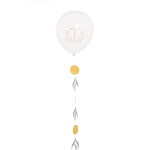 Amscan 9915641 Botanic Cross Godbless Balloon Kit- 4 Pack, Gold, Medium - Image 3