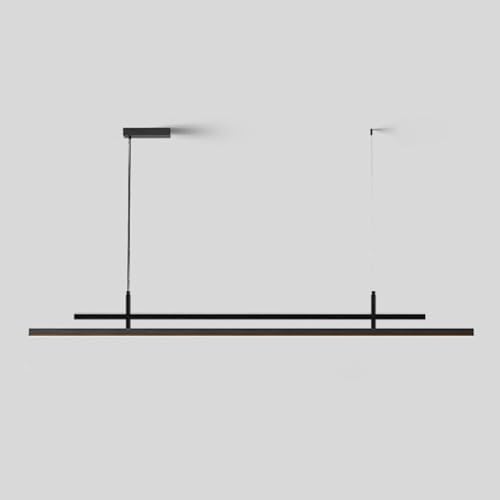 Plafonnier suspendu minimaliste noir, longue bande au design épuré