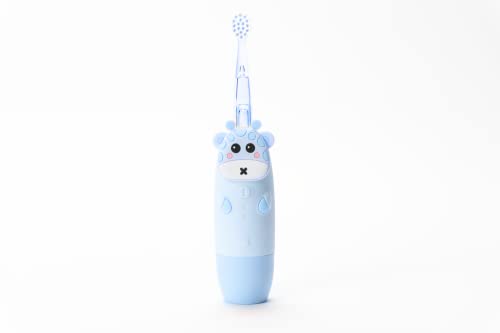 InnoGIO GIOgiraffe, Elektrische Ultraschallzahnbürste für Kinder, Verhindert Karies & Schützt das Zahnfleisch, Zahnbürste mit Timer & Bunter Beleuchtung, Separat Erhältliche Wechselköpfe, Blau – Bild 3