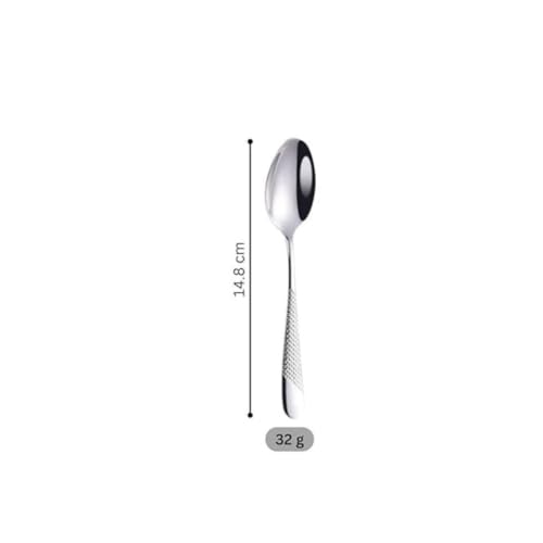 Image of Teaspoon Flatware Set, Premium Food Grade Stainless Steel Tea Spoons, Durable Small Scoop, Cutlery for Kitchen Dessert Spoon Set, Mirror Finish & Dishwasher Safe (6 Pcs Small Spoon, Silver)