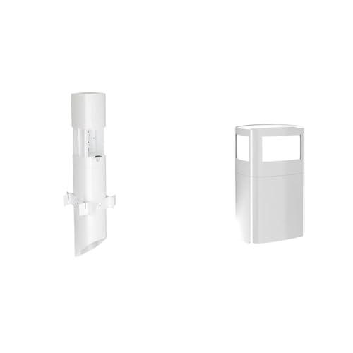Image of Taymac ParkPost Outdoor Power Enclosure with TR /WR GFCI Outlet PP55GW and Area Light Accessory Slide Cover PPALW Bundle, White, Polycarbonate Power Stake and Seamless LED Lighting Accessory