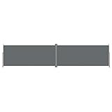vidaXL Seitenmarkise Ausziehbar Sonnenschutz Sichtschutz Windschutz Seitenwandmarkise Seitenrollo Markise Balkon Garten Terrasse Anthrazit 220x1000cm