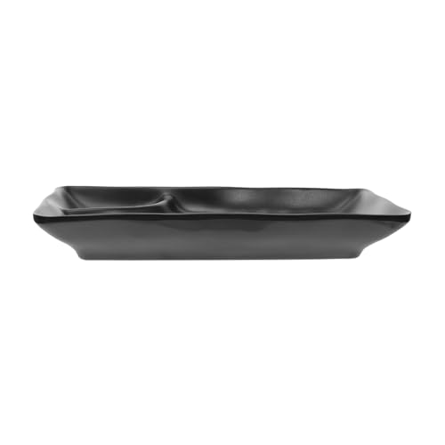 Plato para Sushi de Melamina Negro con Compartimento para Salsa miniatura 7