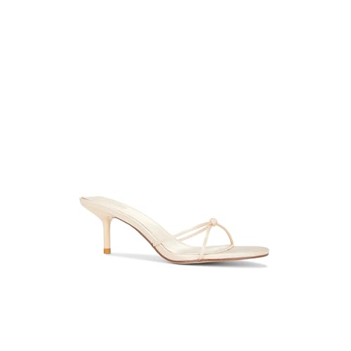 Strappy Kitten Heels Sandals for Women Open Round Toe Slip On Mule Knotted Design Summer Fashion Shoes