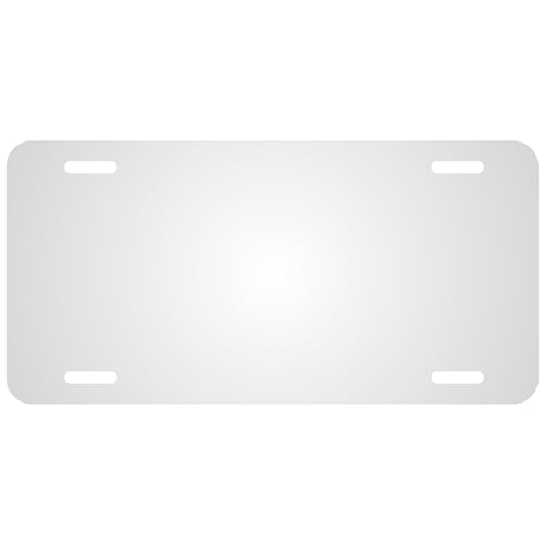 Blank License Plate (Flat Aluminum WHITE) (2pk)