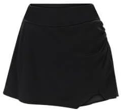 Women's Aquashape Black High Waisted Wrap Front Swim Skort