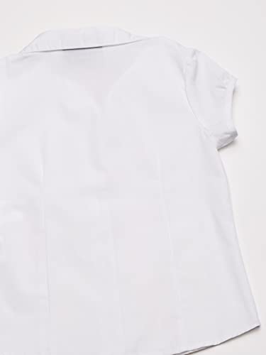 Nautica Girls' School Uniform Short Button Up Blouse, Ruffle Placket & Cap Sleeve4