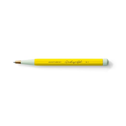 Image of LEUCHTTURM1917 Gel Pen Drehgriffel No.1 Lemon Yellow | Document Proof Black Ink, Drehgriffel No. 1, Twist Mechanism, Journal Pen, Premium Stationery